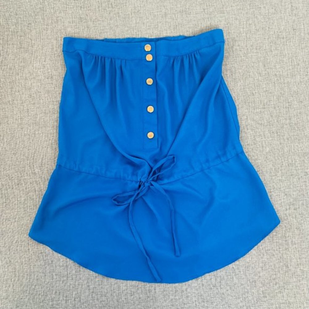 Arden‎ B. Blue Strapless Top Size XS 100% polyester Front Tie Soft Flowy